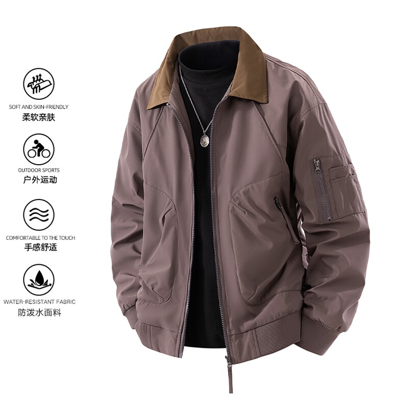 夹克男款解构弯刀短款外套廓形翻领棒球服JK02557-P70,男装夹克,星座308B-2