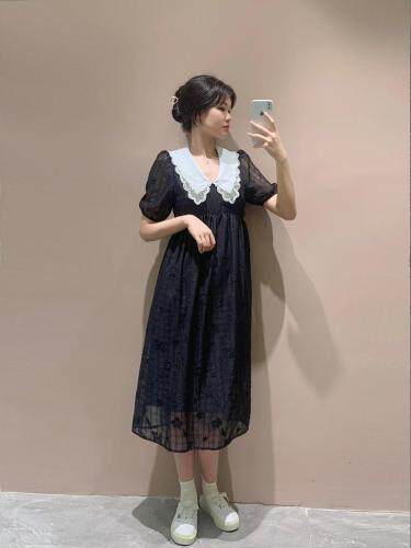 [现货]新款娃娃领长裙三色，女装，嘉乐馨秀(4F)