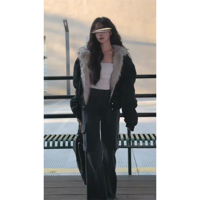 现货高品质美式高街冬季重磅硬挺短款座山雕毛领棉衣男女加厚外套,男装棉衣,电商A486