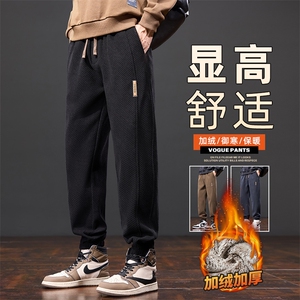 秋冬加绒美式休闲卫裤男士束脚哈伦九分运动长裤子Z2619加绒-P50图片