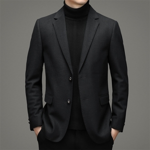 秋冬季新款时尚羊毛西服中年男士休闲外套男商务西装HM8512-P305图片