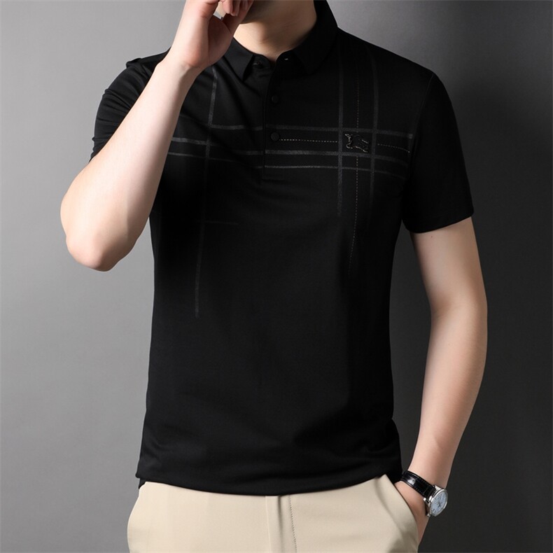 D22859钱塘2020-2夏季男士精品细线短袖商务翻领T恤P58图片