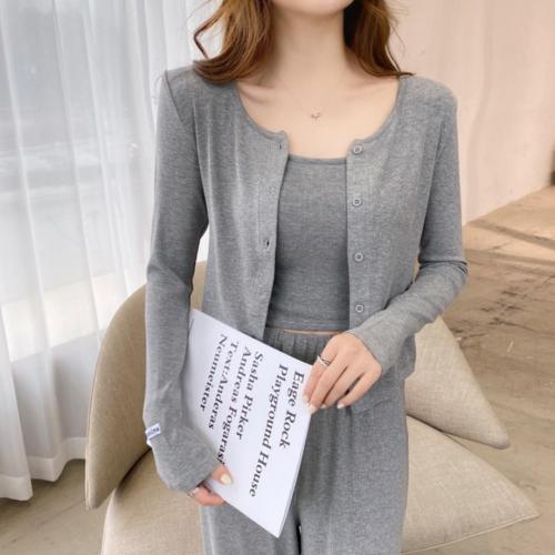 香丽迪针织三件套百搭休闲套装女图片