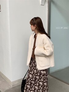现货 冬季皮毛一体外套 简单温柔百搭图片