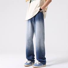 8XL-M美式渐变色特大码牛仔裤男加肥加大码重工艺K909P50控价68，男装牛仔裤，电商D206-1