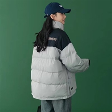 工装棉服男女款宽松百搭立领拼接面包服冬装新款情侣棉衣，男装棉衣，星座1210-1
