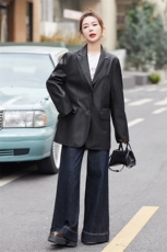 BAO款皮衣女2025新款款小个子高级感宽松春秋季韩版洋气西装外套，女装皮衣，美拉德工厂直营店