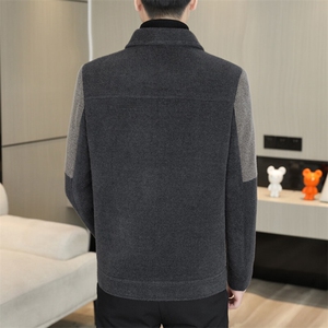 直播福利款男士商务休闲高品质拼接潮流翻领夹克外套上衣D75P125图片