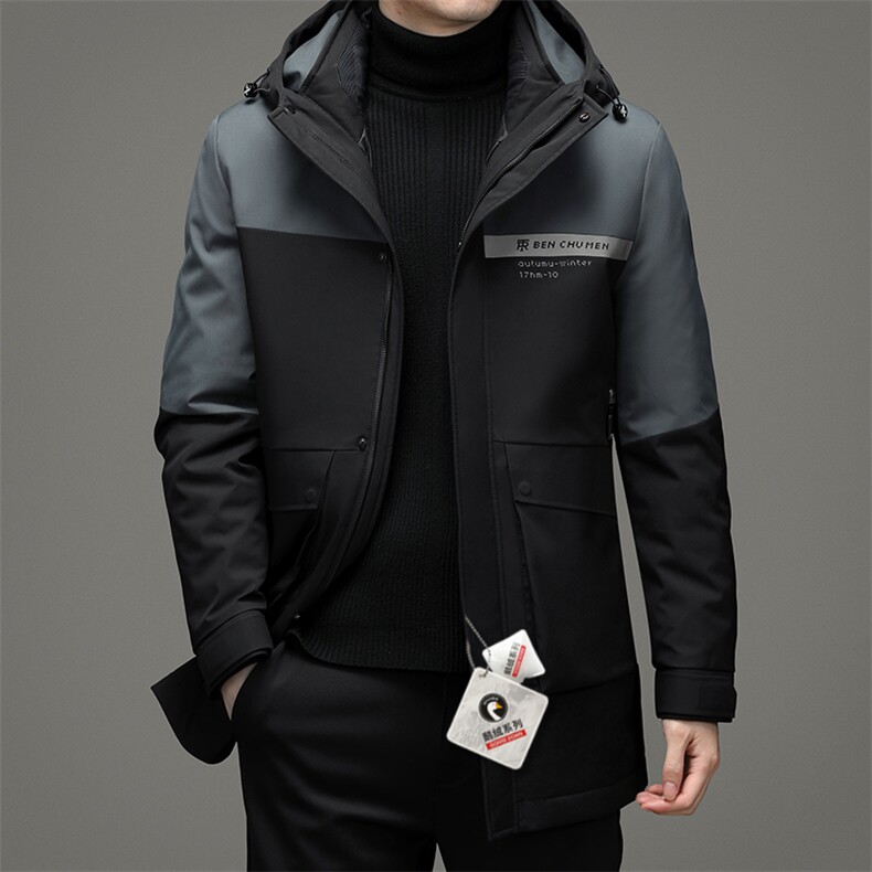 2023冬季男士时尚休闲鹅绒内胆可脱卸羽绒服外套男装SL2195-P360,男装羽绒服,电商B212（原钱塘6029）
