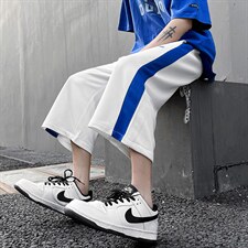 2023夏装新款港风学生休闲针织运动七分裤短裤B221-LK22015-P45，男装休闲裤，电商B221