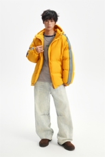 冬季潮流条纹五防立领加绒加厚棉衣情侣撞色棉服外套MY8899-p78，男装棉衣，星座610B-1