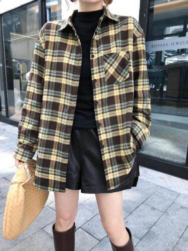 现货冬季新款加绒加厚格子衬衫，女装衬衫，魅丽贝斯