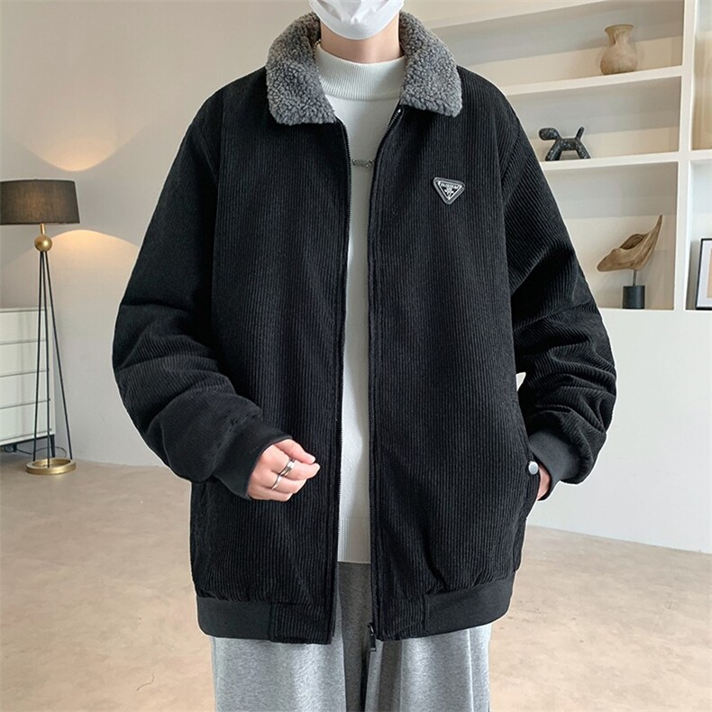 加厚系复古冬季男款休闲翻领水洗棉服夹克棉衣外套潮牌特P图片