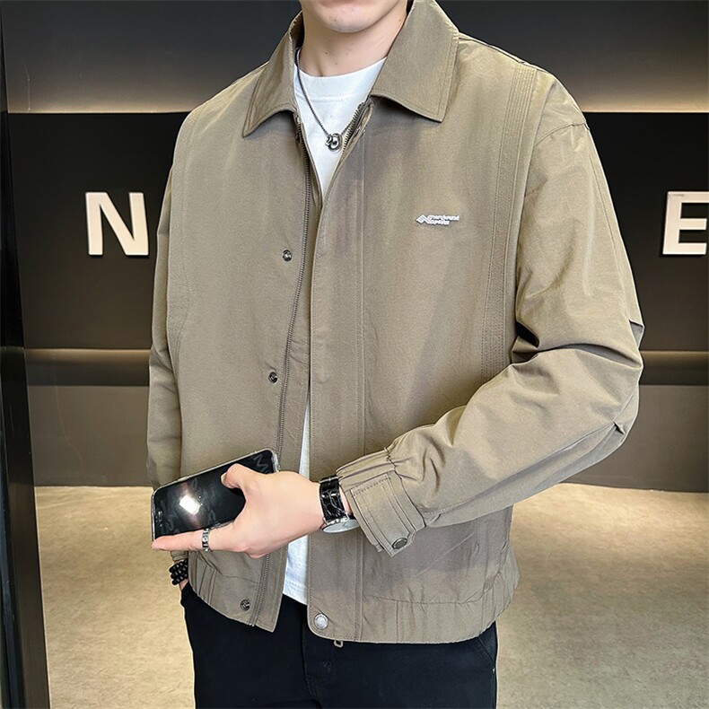 9813-M-3XL-P118店主风秋季休闲男士外套设计师潮牌翻领夹克男,男装夹克,电商B255