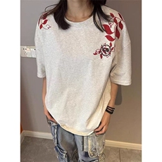 三色原版前后刺绣纯棉短袖ZX0259-P35，男装T恤，星座313A(原308A-2)