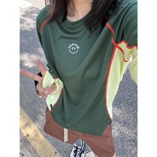 高品户外山系轻薄透气速干撞色骑行运动长袖T恤男女A1354-P48，男装T恤，星座1505