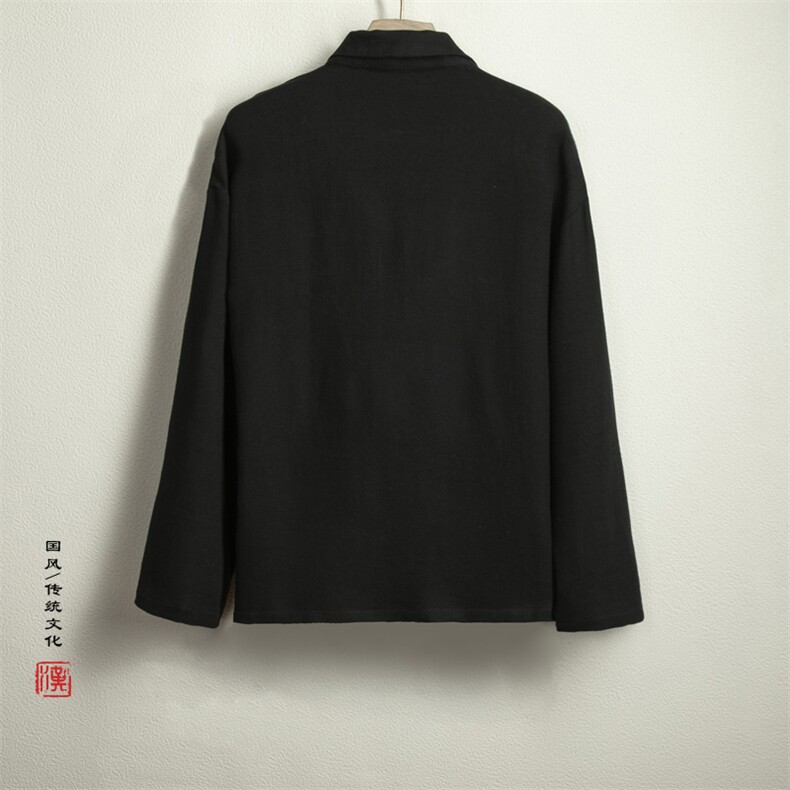 秋装新款风男装棉麻男士改良汉服外套C066P80,男装民族服装,钱塘802