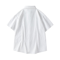 夏季纯色短袖衬衣男宽松落肩质感半袖衬衫A157B-CS4215-特P40，男装T恤，电商A157B
