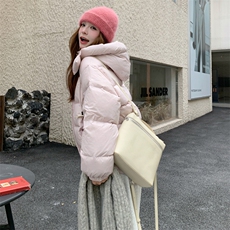 现货新款韩东大门加厚保暖羽绒服百搭连帽面包服女装外套，女装羽绒服，2B114