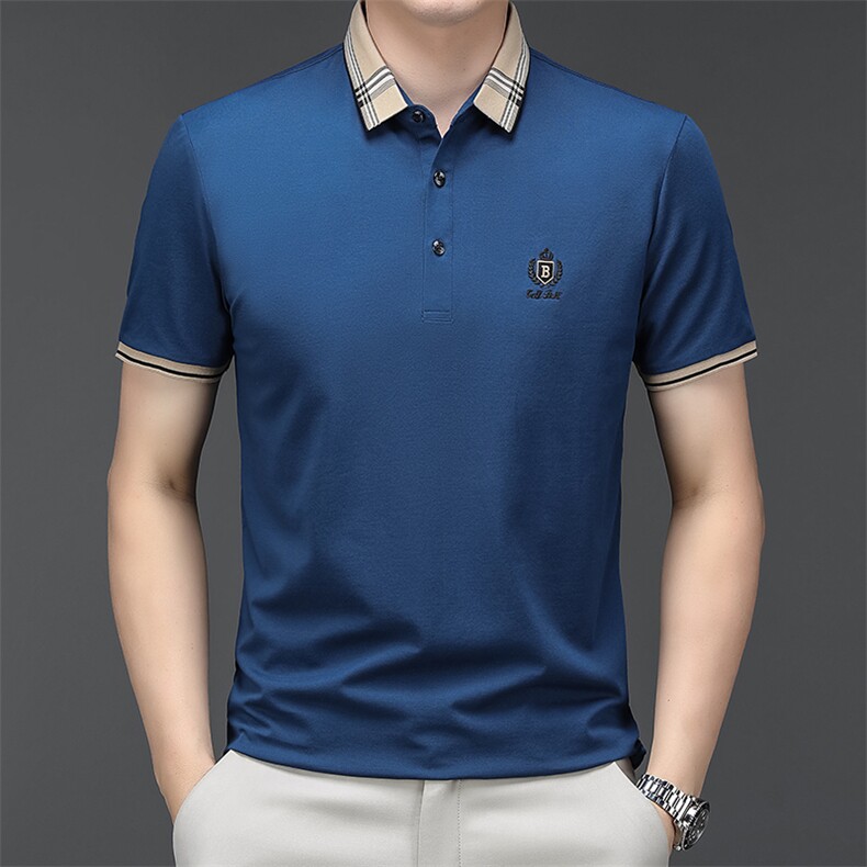 男夏季免烫短袖t恤男高级感商务polo衫休闲半袖体恤HMQ355-P58,男装Polo衫,星座1105-3