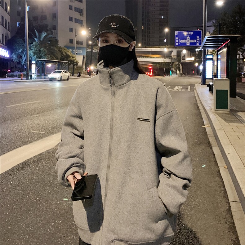 情侣冬装弯刀袖毛呢加棉夹克棉衣休闲纯色加厚外套男G1104P108,男装夹克,电商A339