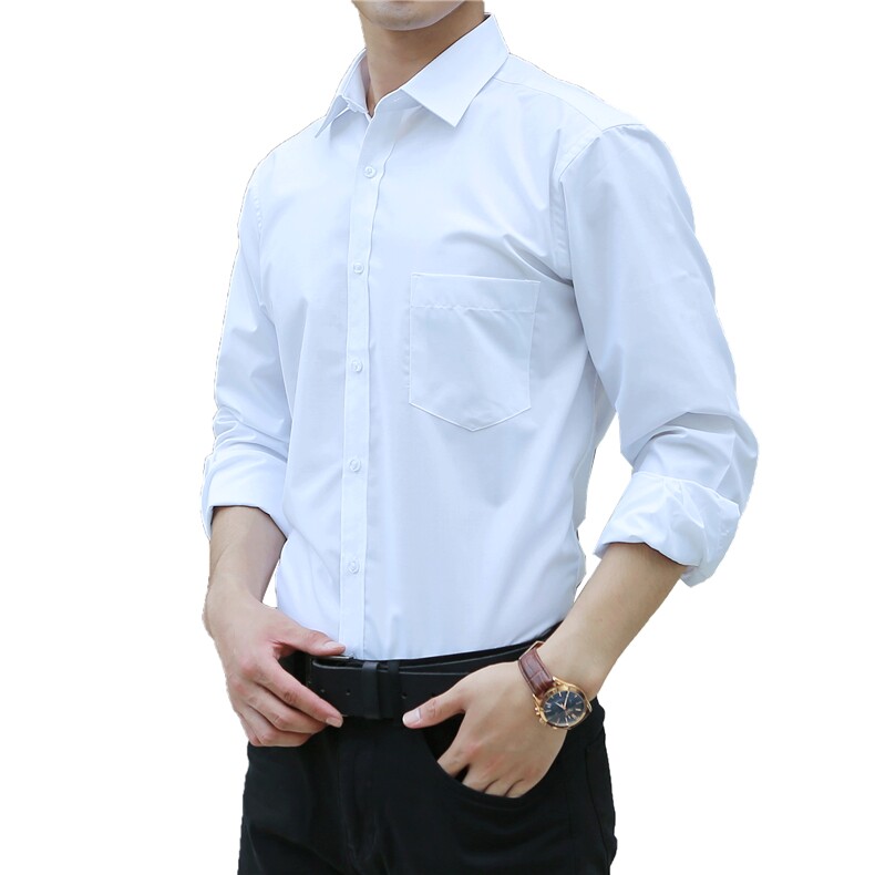 S-8XL男士长袖衬衫四季免烫肥佬纯色长袖衬衣加肥加大码1558款P55,男装衬衫,星座802