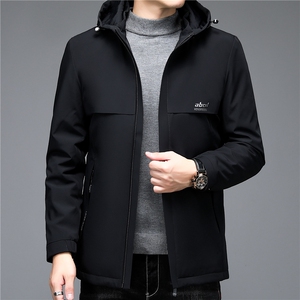 中年男士灰鸭绒羽绒服男冬季休闲爸爸冬装外套上衣ALXB2112-P240图片