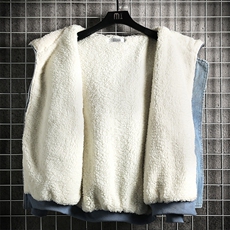牛仔外套男大码加厚加绒衣男羊羔毛服男NM53262-P140网格，男装棉衣，电商A040A