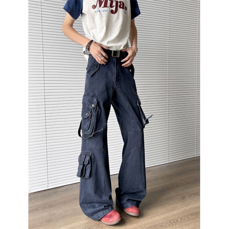 美式复古多口袋小众工装裤绑带休闲机能vibe长裤，男装工装外套，星座410-6（原星座1304-1）