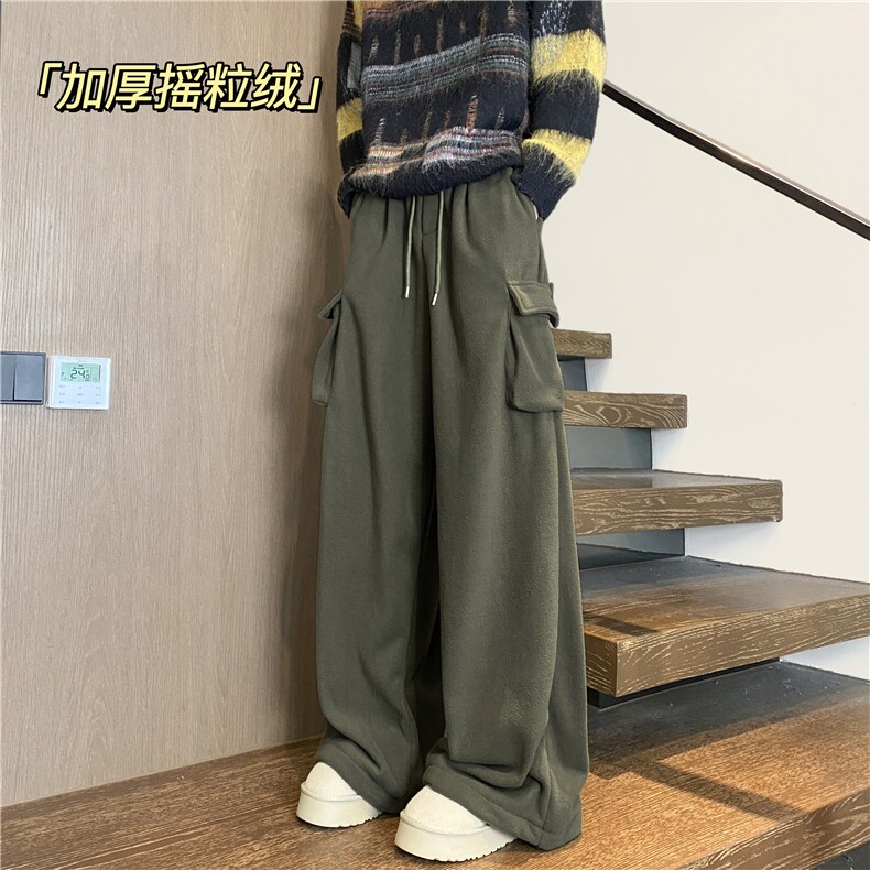 抖音品质加厚摇粒绒侧边大口袋保暖休闲裤B315-K25906-特p40控78,男装棉衣,电商B315
