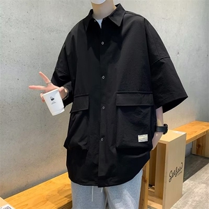 标准衬衫潮新款男青春流行潮流绣花W1257P35图片