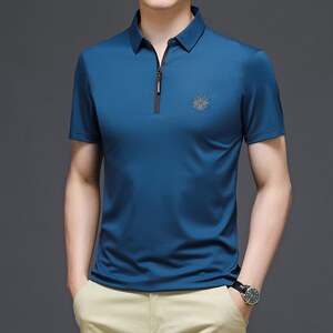 短袖T恤男士上衣服翻领百搭POLO大众商务半袖休闲服潮流纯色保罗,男装T恤,电商B212（原钱塘6029）