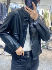 2023春季新款韩版修身时尚高级感皮衣外套，女装皮衣，L·H·X