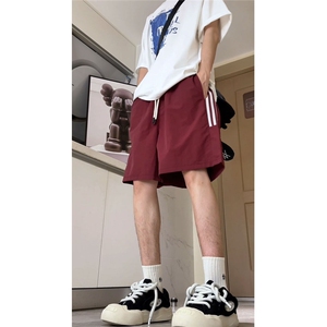 拼色抽绳三条杠短裤男夏季设计宽松休闲潮流百搭短裤DK1699 P-30图片