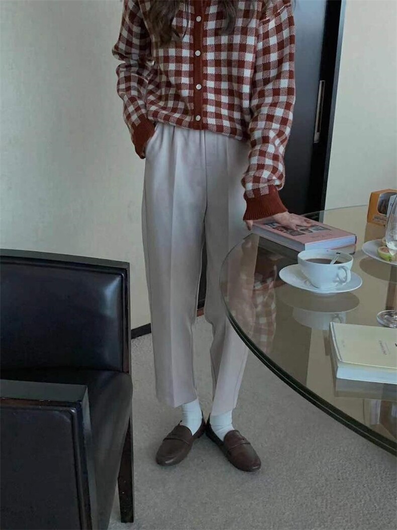 [现货]秋冬新款简约经典百搭通勤休闲裤，松紧腰围不挑人，版型，女装休闲裤，炽元素