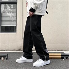 2023新款牛仔裤男秋冬潮流字母刺绣拉链休闲裤K8054P43,男装牛仔裤,星座1116-2