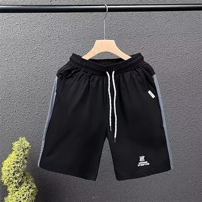 拼色裤子男士夏季薄款韩版潮流修身青年运动休闲裤外穿五分短裤男,男装休闲裤,星座1013