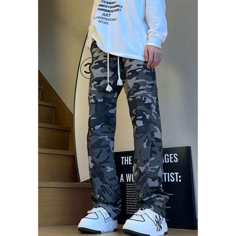 特批48秋冬新款休闲复古小众百搭迷彩长裤98%棉2%其它，男装休闲裤，电商基地A086