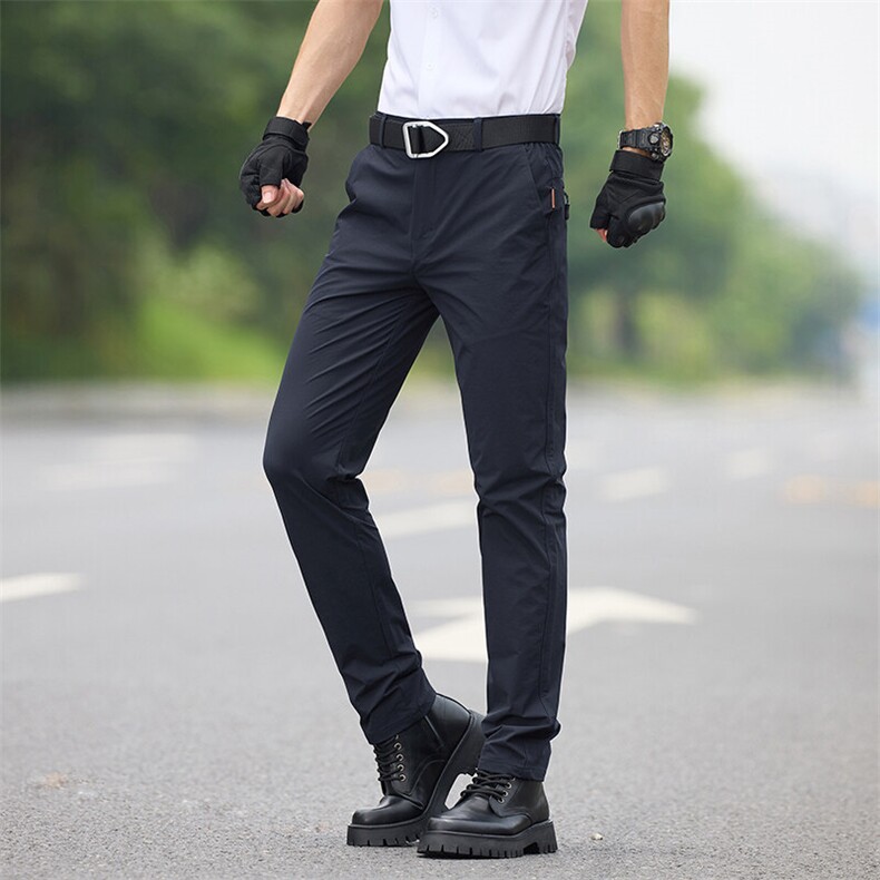 男士战术裤夏季薄款弹力直筒休闲裤户外速干运动通勤男裤,男装休闲裤,星座914