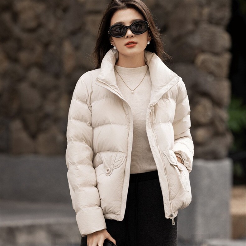 羽绒服女高级感冬季新款外套加厚90鸭绒保暖小个子，女装羽绒服，灵动羽绒服工厂