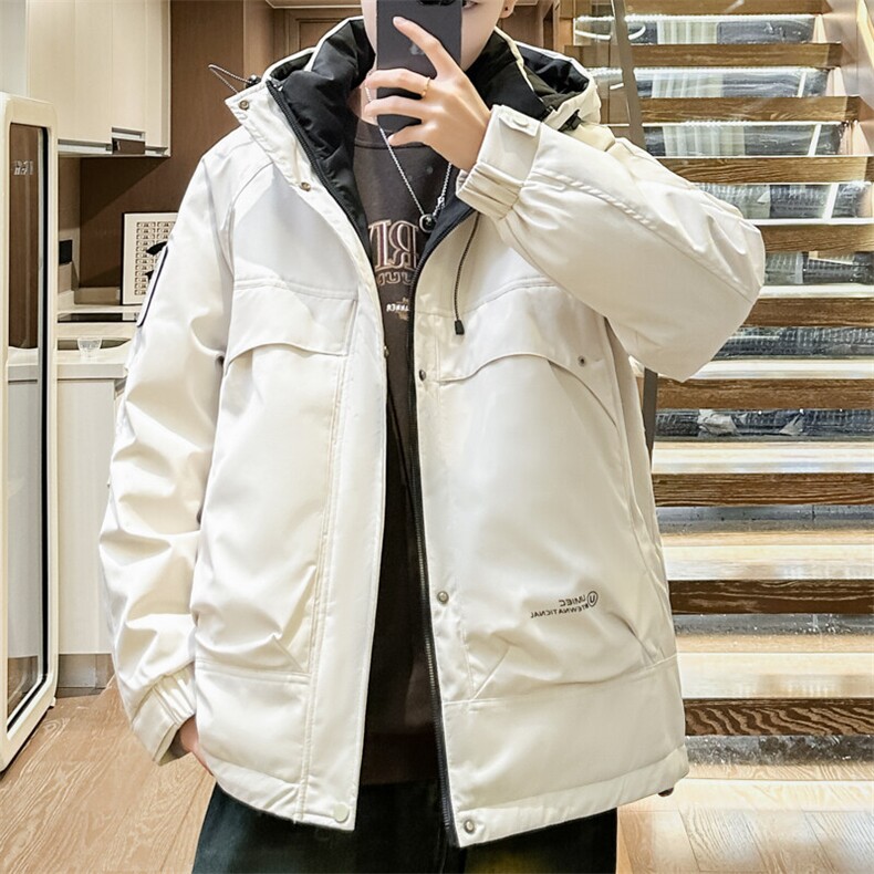 冬季连帽羽绒服男宽松男士工装羽绒衣外套潮流A266-88610-P215,男装羽绒服,电商A266