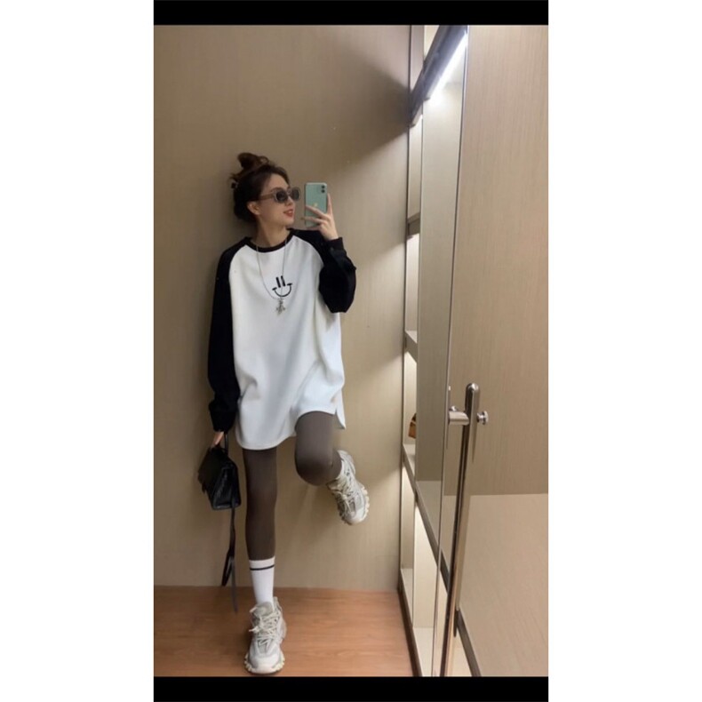 1506A/GJ510/P42笑脸刺绣打底衫女秋冬新款中长款1,男装T恤,星座1506A