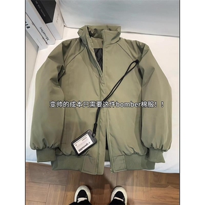 现货美式高街休闲棉衣夹克三防立领纯色户外工装加厚棉服外套图片