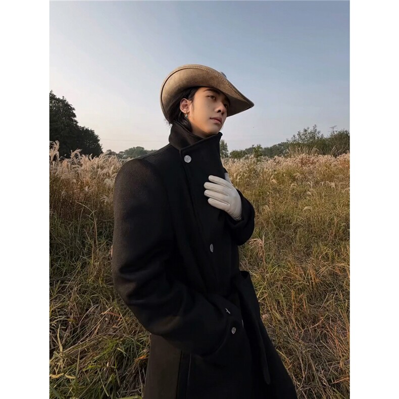 【现货】多形态立领长款毛呢大衣外套DY05023P135，男装毛呢大衣，星座1004（原星座815-3）