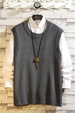 白墙日系简约圆领毛衣马甲男秋季百搭针织背心A090-MJ23P40限58，男装背心/马甲，电商A089-1