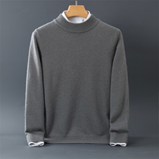 秋冬季新款舒适时尚百搭7针加厚半高领男士羊绒衫，男装羊绒套衫，伊绒腾羊绒