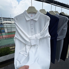 CP02男士长袖纯色POLO衫大码男女团队可定制印花秋T恤学生青少年，男装T恤，星座115A-1