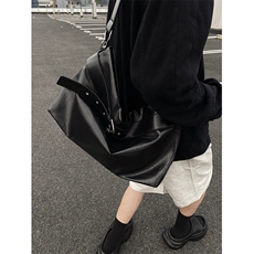 潮酷黑色大容量斜挎单肩包潮男PU手提包FC82-P55，鞋类箱包手腕包，星座1501
