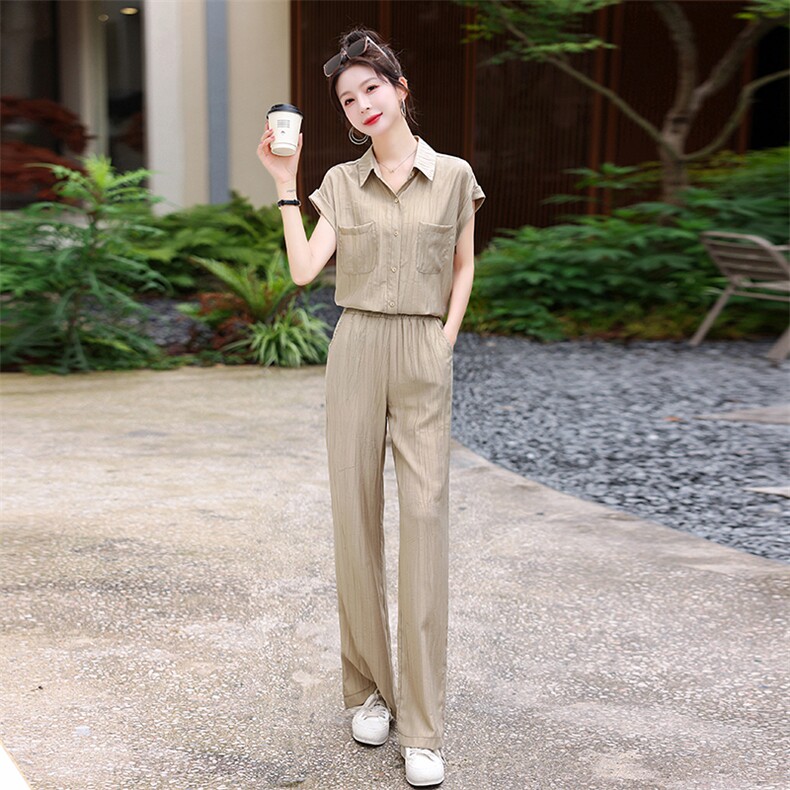 冰丝职业套装夏装2025新款气质欧货漂亮时尚衣服两件套夏天女装潮,女装套装/套裙,梦依杭