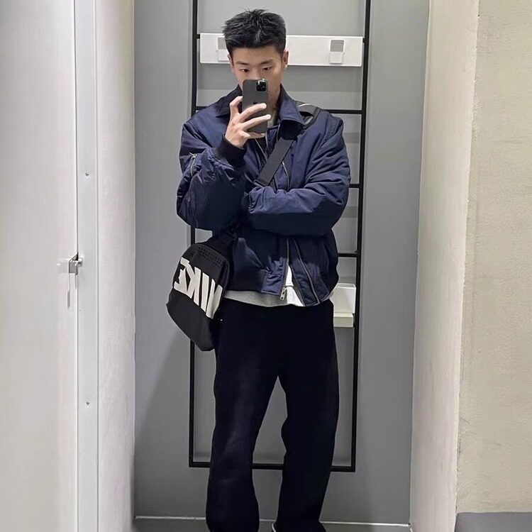 美式vibe复古翻领飞行夹克保暖加棉棉服短款外套男上衣JQ102,男装夹克,星座1116A（原606A-3）